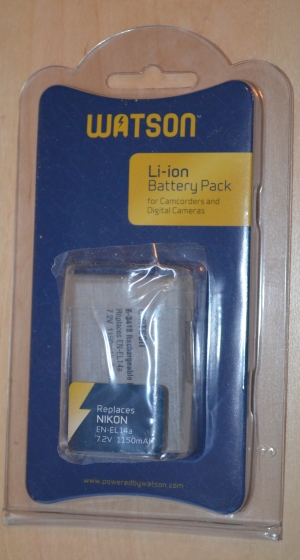 Front of Watson EN EL-EL14A Battery in Package
