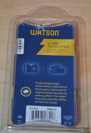 Back of Watson EN EL-EL14A Battery in Package